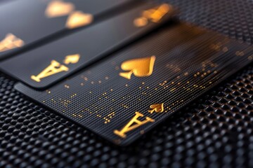 Poster - A close-up shot of playing cards on a table, great for use in articles or social media posts about games and entertainment