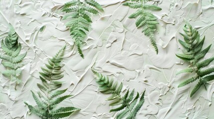 Poster - Close-up of a small green plant growing on a white surface, ideal for use in designs or illustrations