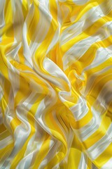 Aufkleber - A close-up view of yellow and white striped fabric, suitable for textile or design projects