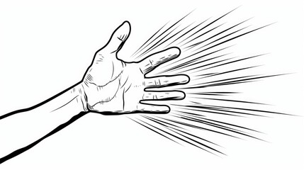 Poster - A hand reaching out in the dark, illuminated by a sudden flash of light