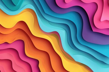 Poster - A colorful wavy pattern on a bright background, suitable for use in design and creative projects