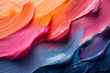 Poster - bold brushstrokes in contrasting colors creating dynamic movement. concept of energy and passion. ge