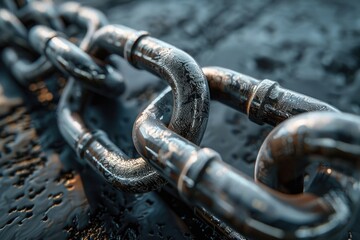 Aufkleber - A detailed view of a chain lying on a surface