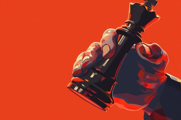 Poster - A person holds a chess piece in their hand