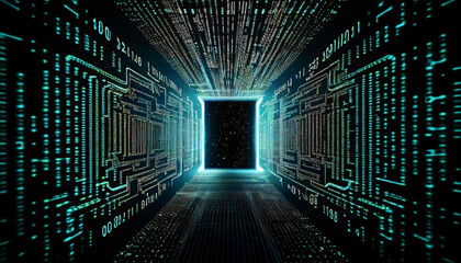 Digital technology tunnel. Generative AI