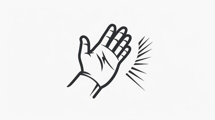 Aufkleber - A simple illustration of a human hand grasping an item, created in monochrome colors