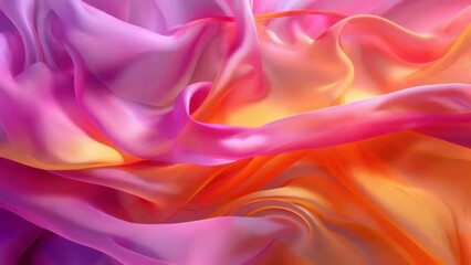 Aufkleber - Close-up shot of a pink and yellow fabric with intricate patterns, suitable for textile design or fashion applications.