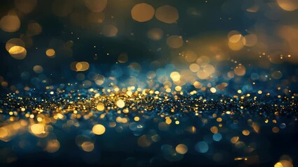 Poster - A blurry image of a blue and gold background.