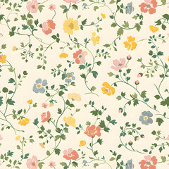 floral garden bloom flower pattern seamless wallpaper design illustration ornament decor