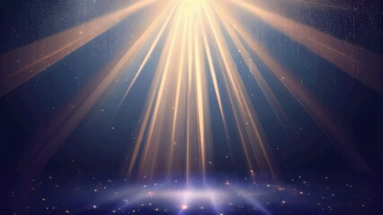 Poster - A single bright light shining brightly on a dark background, ideal for use in presentations or as a design element.
