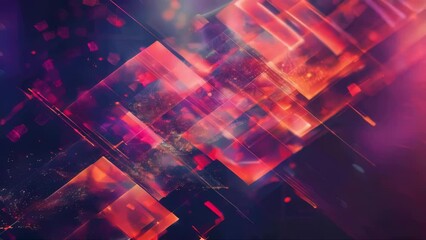 Poster - A vibrant abstract background featuring purple and red squares.