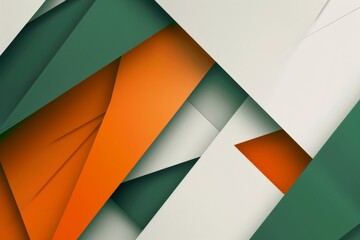 Poster - Green orange white elegant abstract geometric presentation design for background or print materials