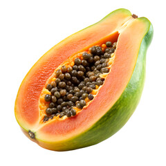 Wall Mural - Papaya isolated on transparent background - Generative AI
