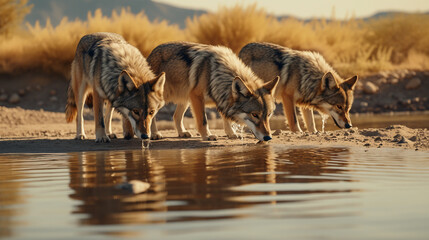 jackal in the drinking water