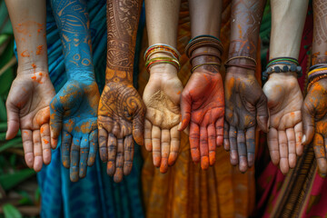 Aufkleber - A tapestry of cultural narratives woven together by the hands of storytellers, each thread contributing to the rich tapestry of human experience. Concept of narrative diversity. Generative Ai.