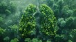 © Koplexs-Stock - Green lung forest in a shape of lungs for a healthy environment and planet earth. Healthy lungs fresh air concept