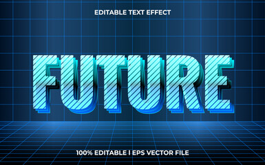 Poster -  3d editable vector text effect. Modern concept text effect, with combination glow techno colors.