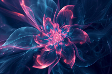 beautiful abstract blue flower energy pink lines fantasy swirl decorative power backgrounds movement vibrant glow color futuristic art neon cool creative creativity shape curve colorful bright design 