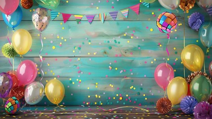 Wall Mural - Ideal for birthday invitations, social media posts, and festive designs.