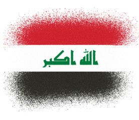 Canvas Print - Iraqi flag with spray paint