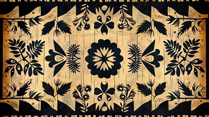 Pasifika tapa cloth pattern background. Illustrative.