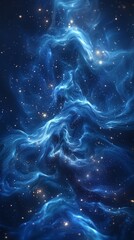 Wall Mural - a dark blue abstract background with blur and bokeh.