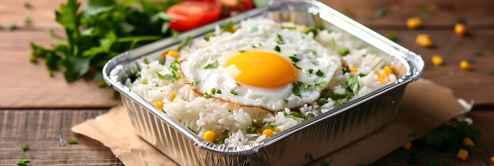 Wall Mural - delicious fried egg with rice