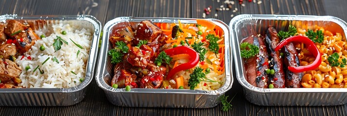 Wall Mural - a plate of meat vegetables in a basket 