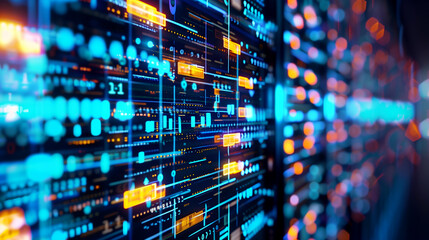 Poster - futuristic digital data technology background wallpaper 