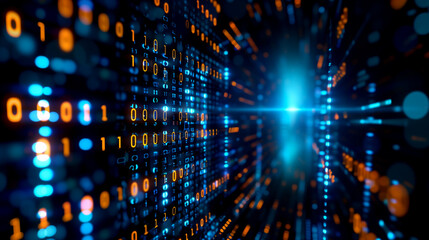 Poster - futuristic digital data technology background wallpaper 