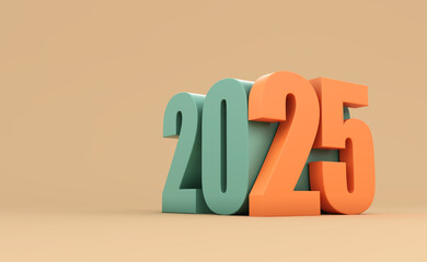 new year 2025 creative design concept - 3d rendered image