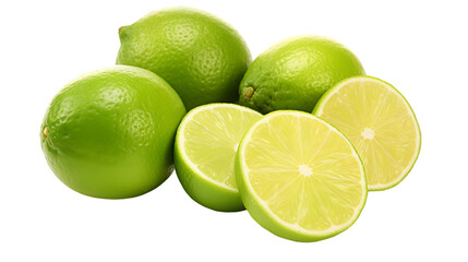 lime and lemon isolated on white background png