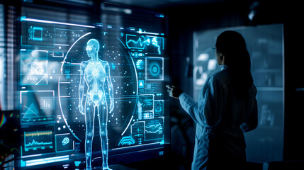 Poster - AI assistant hologram futuristic artificial intelligence technology digital software tech 