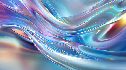 Wall Mural - Colorful Wave Glass Symphony A symphony of wave-like glass structures with vivid gradient hues.