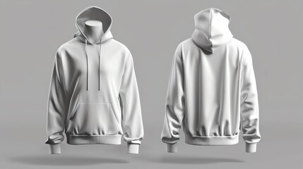 Wall Mural - Hoodie mockup on a mannequin, with a blank front and back, perfect for presenting clothing designs, brand logos, or promotional graphics