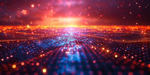 Digital background for tech, AI, neural networks, data, audio, graphics
