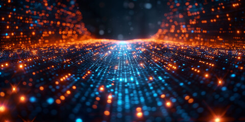 Digital background for tech, AI, neural networks, data, audio, graphics
