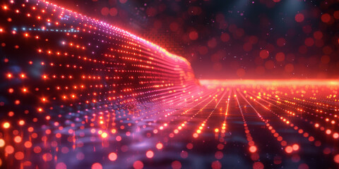 Digital background for tech, AI, neural networks, data, audio, graphics