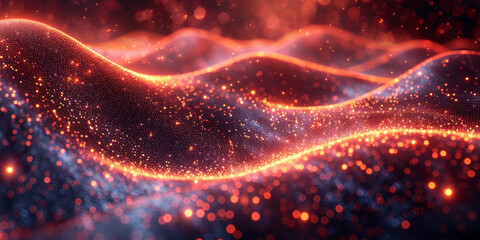 Digital background for tech, AI, neural networks, data, audio, graphics