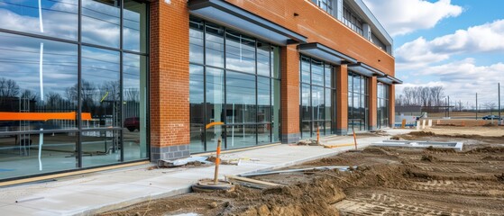 commercial building for retail and restaurants still in construction