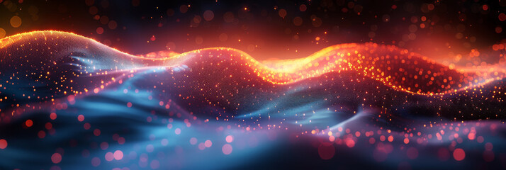 Digital background for tech, AI, neural networks, data, audio, graphics