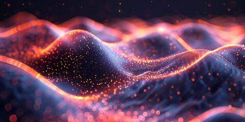 Digital background for tech, AI, neural networks, data, audio, graphics
