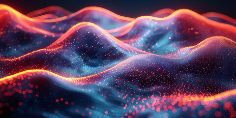 Digital background for tech, AI, neural networks, data, audio, graphics