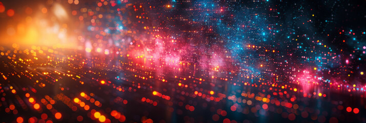 Digital background for tech, AI, neural networks, data, audio, graphics