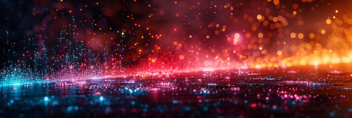 Digital background for tech, AI, neural networks, data, audio, graphics