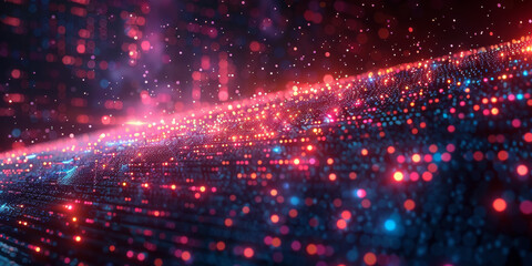 Digital background for tech, AI, neural networks, data, audio, graphics
