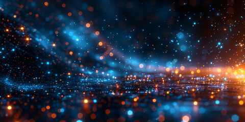 Digital background for tech, AI, neural networks, data, audio, graphics