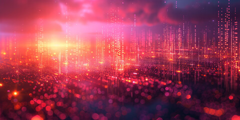 Digital background for tech, AI, neural networks, data, audio, graphics