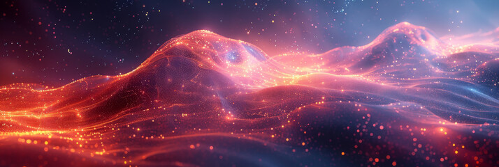 Digital background for tech, AI, neural networks, data, audio, graphics