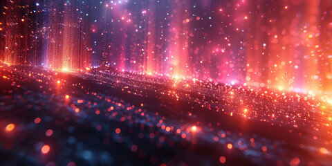 Digital background for tech, AI, neural networks, data, audio, graphics
